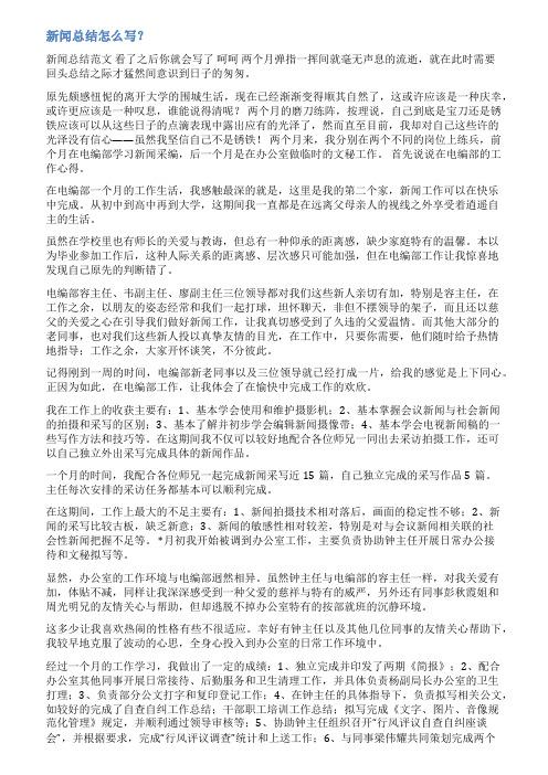 新闻稿的总结怎么写范文