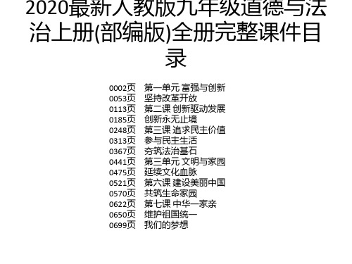 2020最新人教版九年级道德与法治上册(部编版)全册完整课件