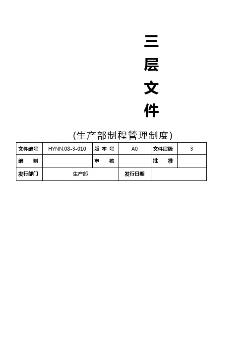 生产部制程管理制度