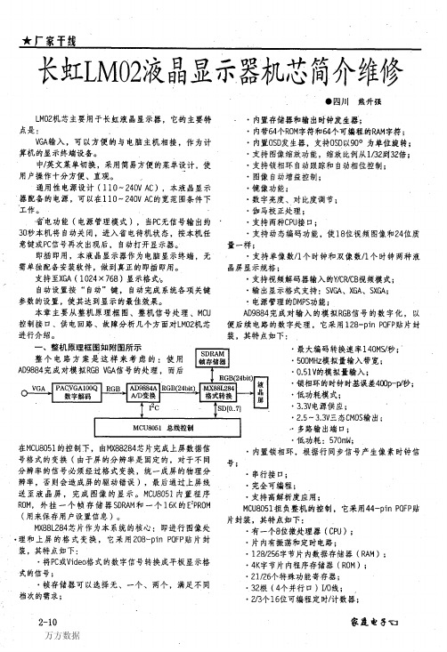 长虹LM02液晶显示器机芯简介维修