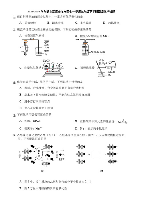 2023-2024学年湖北武汉市江岸区七一华源九年级下学期四调化学试题