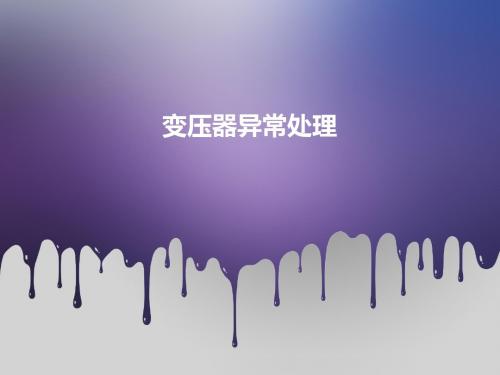 变压器异常现象、异常处理及危险点预控