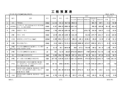 土建工程预算书