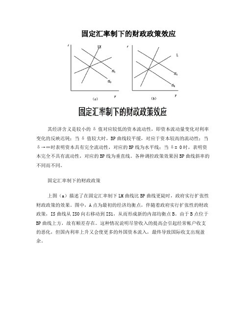 固定汇率制下的财政政策效应