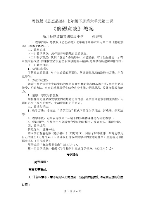 《磨砺意志》教案
