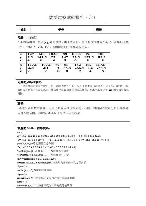 数学建模试验报告