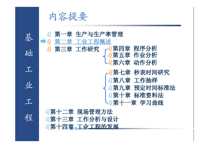 基础工业工程 教学课件 ppt 作者 易树平 第二章  工业工程概述