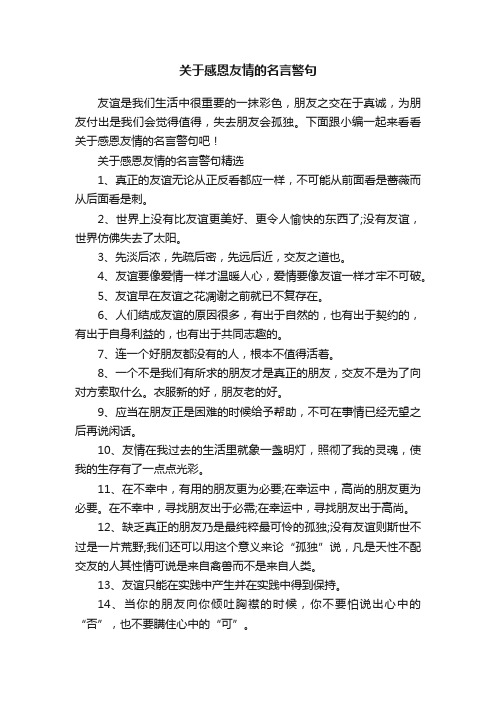 关于感恩友情的名言警句