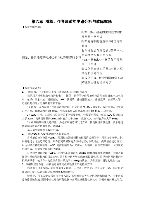 电视机原理与维修(第三部分)第二篇——第六章 图象、伴音通道的电路分析与故障维修