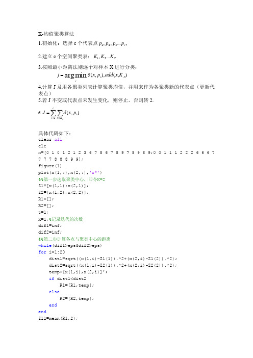 K-均值聚类算法(原理加程序代码)