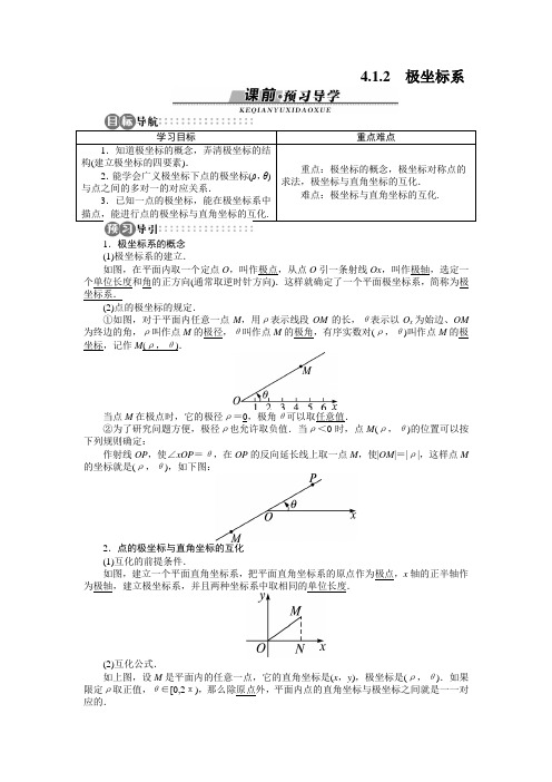 极坐标系 学案1 2016-2017学年高中数学 苏教版 选修4-4