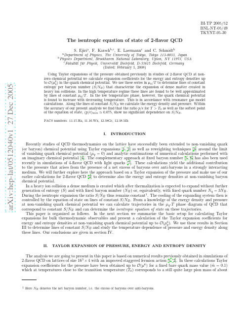 The isentropic equation of state of 2-flavor QCD