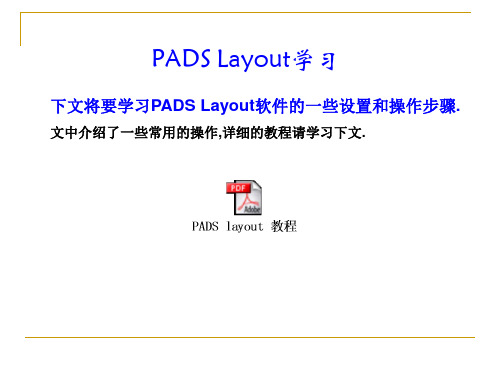 PADS 2007 options中英文参数详解