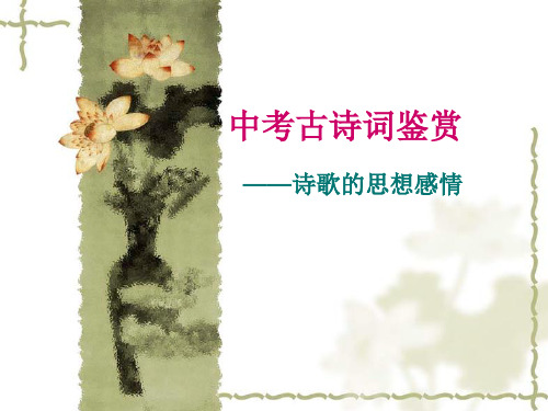 《中考语文复习古诗词鉴赏——诗歌的思想感情》ppt课件
