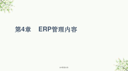 ERP管理内容课件