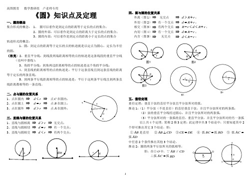 (完整版)初三《圆》知识点及定理