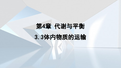 4.3.3体内物质的运输  课件 浙教版科学九年级上册