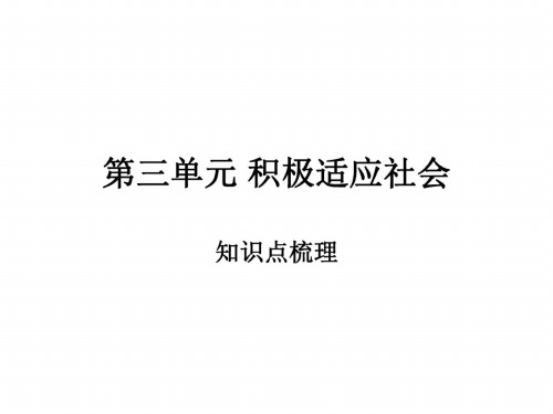 冀教版八年级政治积极适应社会