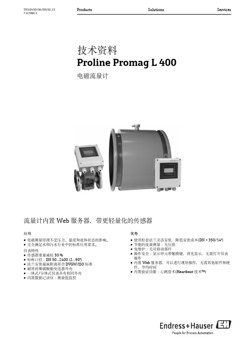 E+H Proline Promag L 400 电磁流量计技术资料