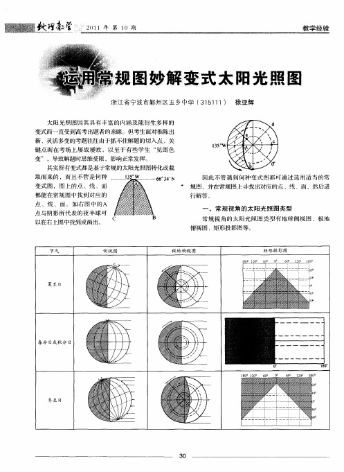 运用常规图妙解变式太阳光照图