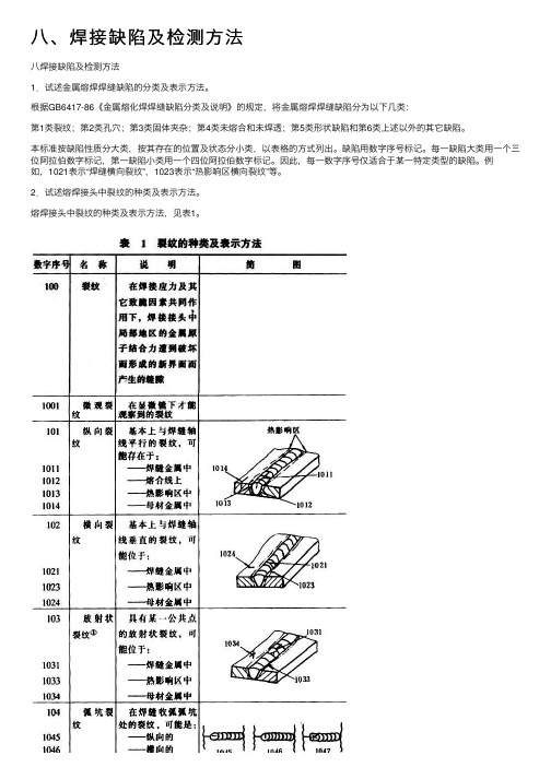 八、焊接缺陷及检测方法