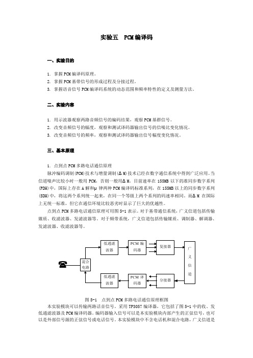 实验五  PCM编译码