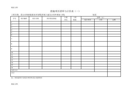 (整理)措施项目清单与计价表(二)