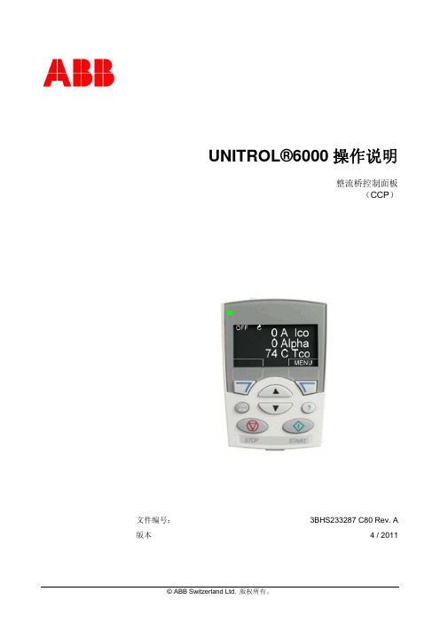 ABB UNITROL6000 CCP手册说明