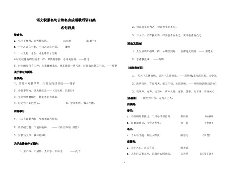 语文积累名句古诗名言成语歇后语归类