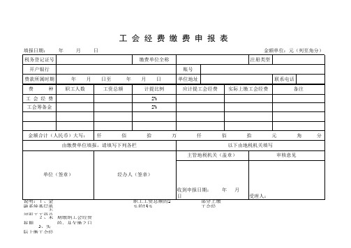 工会经费申报表