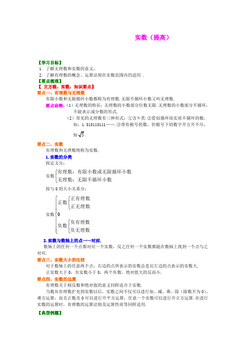 北京四中2014届九年级数学总复习专练:实数(提高)知识讲解