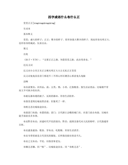 四字成语什么布什么正