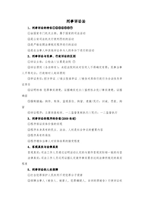 刑事诉讼法司考复习必备