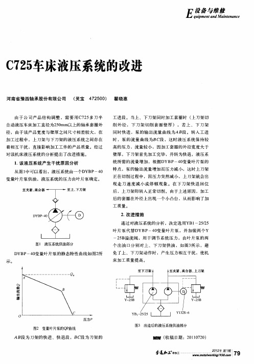 C725车床液压系统的改进