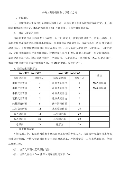 公路工程路面压浆专项施工方案