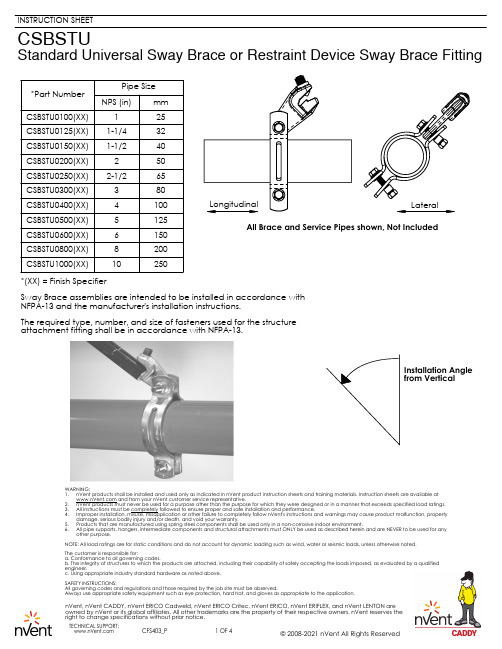 nVent CFS403_P 摆动抵挡盒架装置说明书