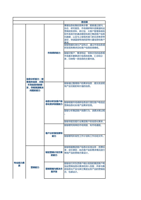 中国移动集团客户经理能力模型