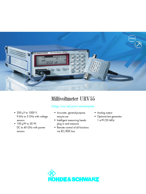 Millivoltmeter URV55 毫伏表说明书