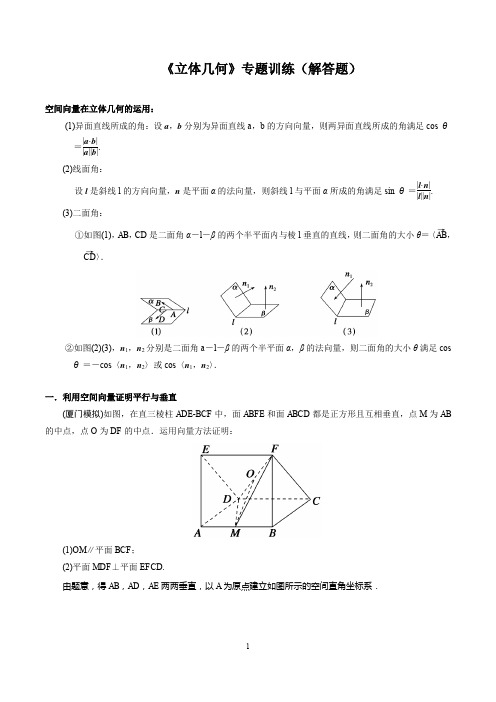 立体几何专题解答题(含解析)