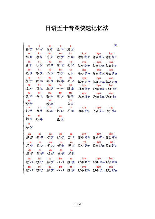 日语五十音图快速记忆法