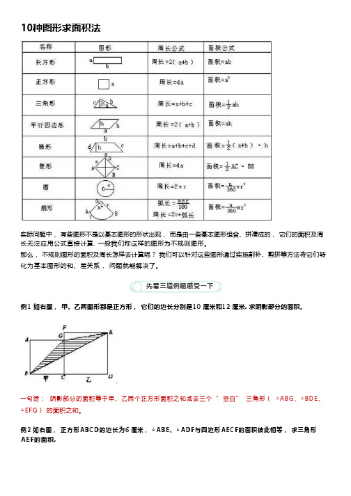 小升初数学 _ 10种图形求面积法