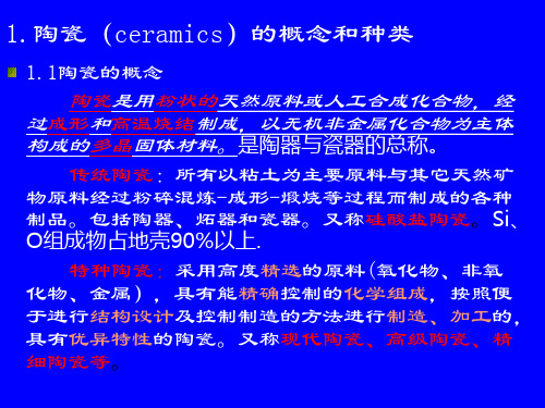 陶瓷(ceramics)的概念和种类