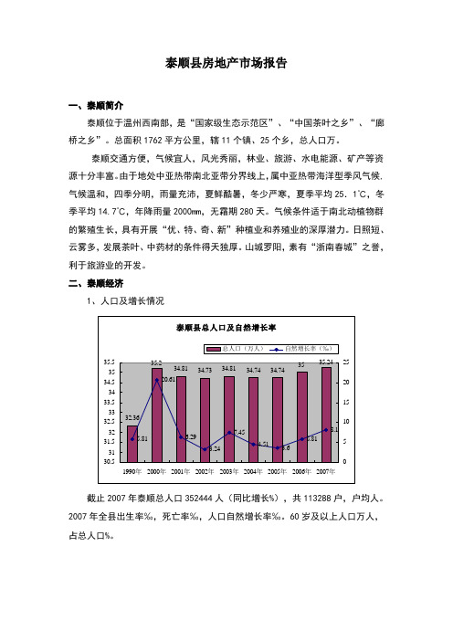 温州泰顺房地产市场调查报告