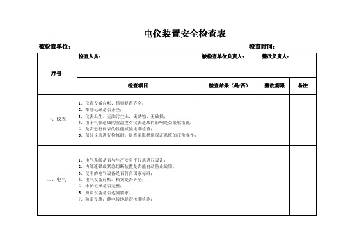 电仪装置安全检查表ok