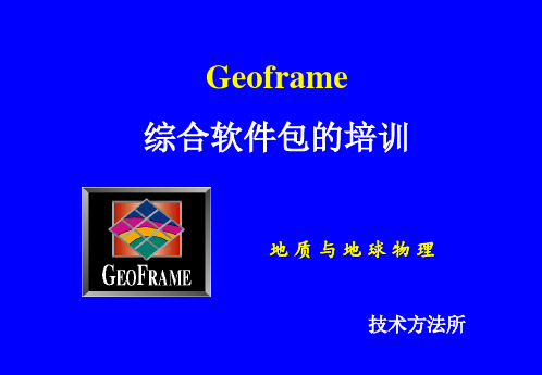 Geoframe软件培训教案