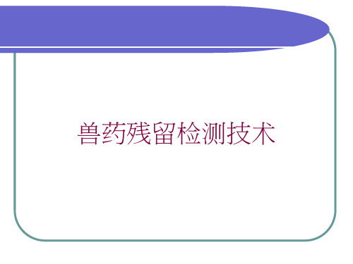 兽药残留检测技术培训课件