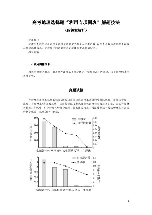 高考地理选择题“利用专项图表”解题技法(附答案解析)