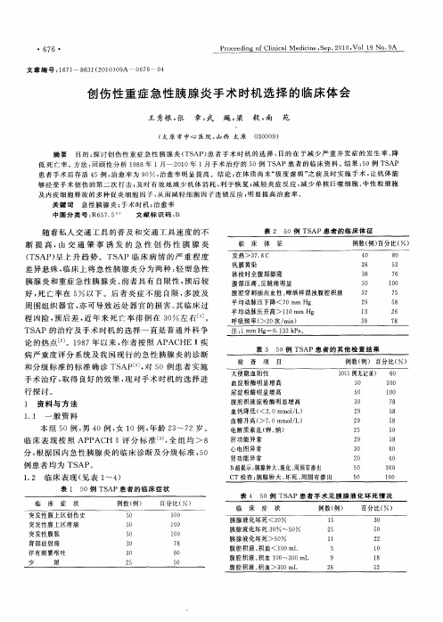 创伤性重症急性胰腺炎手术时机选择的临床体会