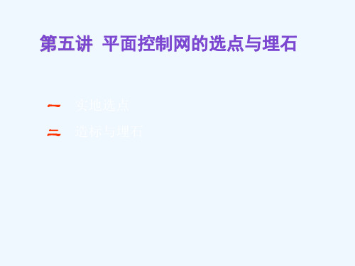第五讲平面控制网的选点与埋石