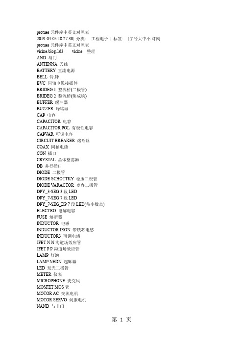 protues元件库中英文对照表-14页word资料